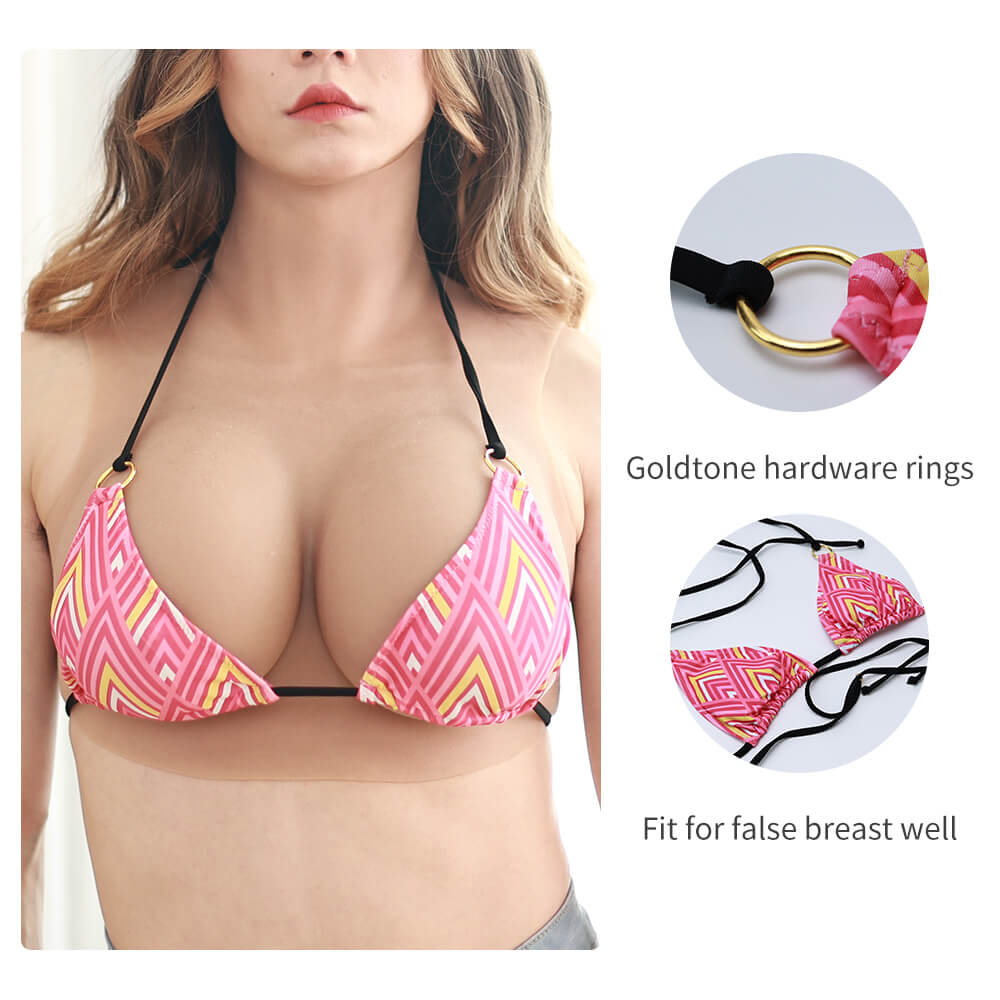 High elastic geometric printBikini