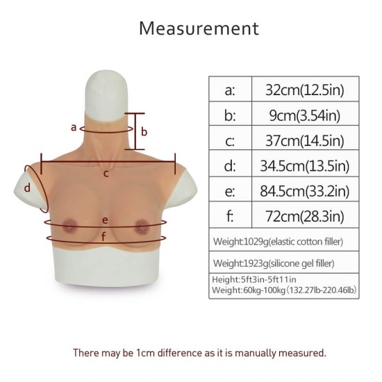 Upgrade B Cup Breast Shorter Version Realistic Breast Forms