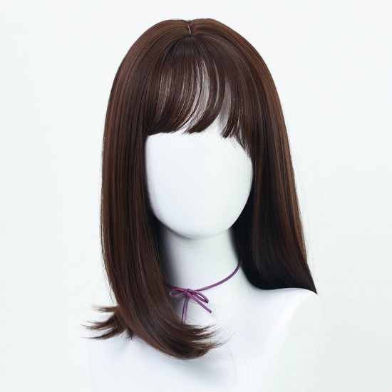 Chocolate Bob wig with bangs