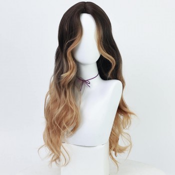 Ombre blonde mix brown long wig