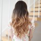 Ombre blonde mix brown long wig