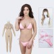 D cup crossdresser body suit with wig+bikini