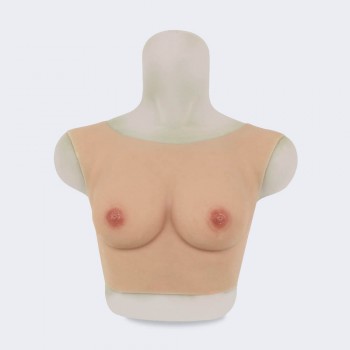 Silicone B cup breast  round collar version