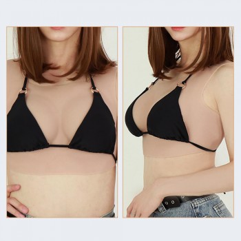 Silicone B cup breast  round collar version