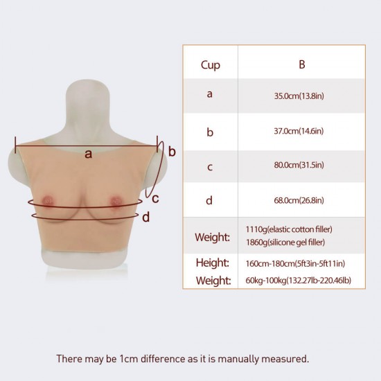 Silicone B cup breast  round collar version