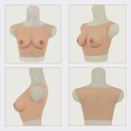 Silicone B cup breast  round collar version