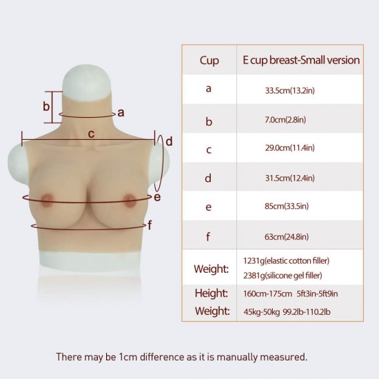 silicone breast E cup - small