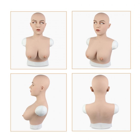 Roanyer female silicone crossdresser mask-May mask with breast