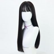 sleek long wigs-black