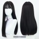 sleek long wigs-black